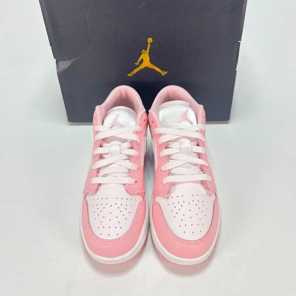 Nike Air Jordan 1 Low Medium Soft Pink White Sneakers 553560-614 Youth Size 4.5